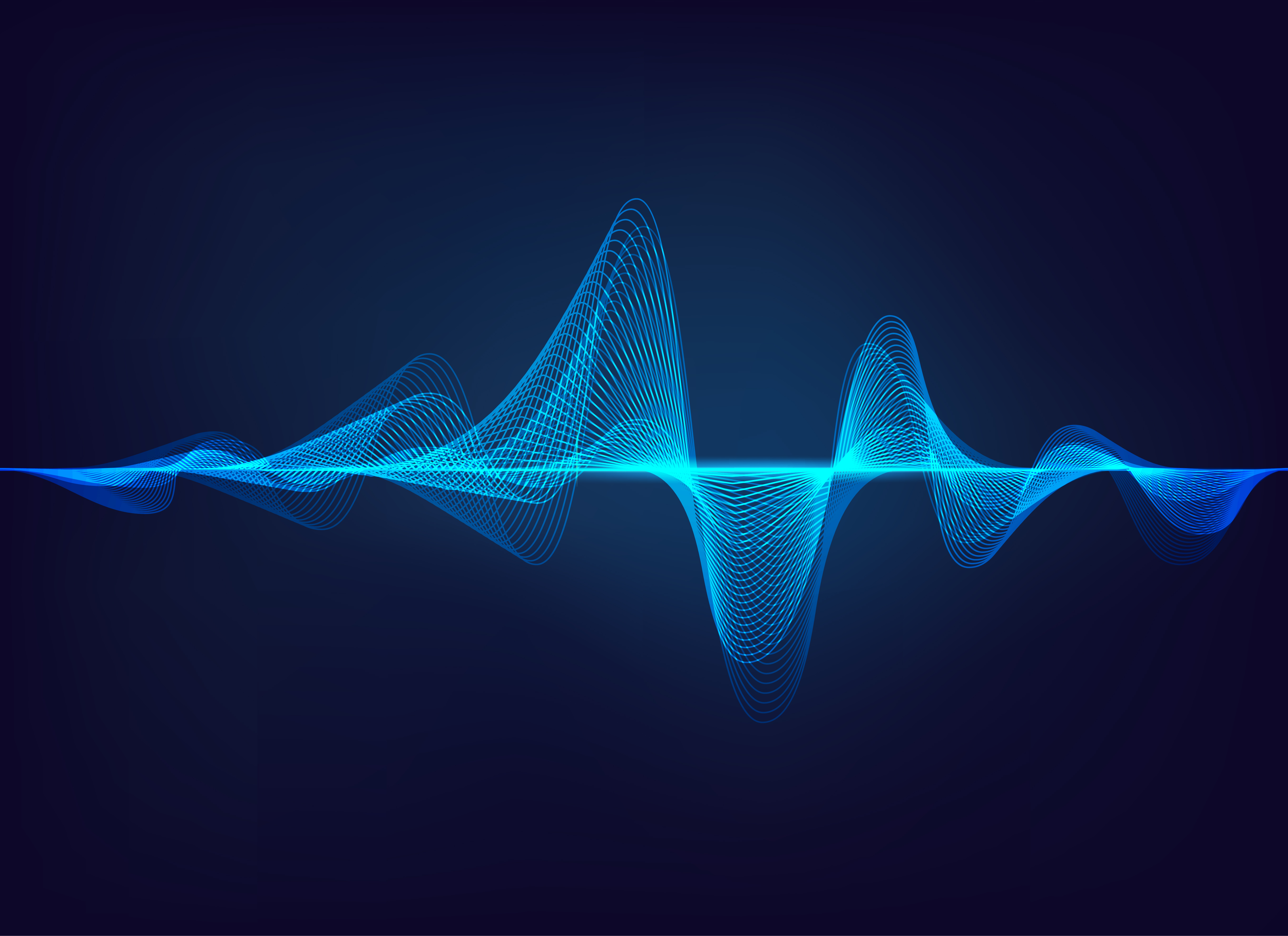 blue soundwaves background